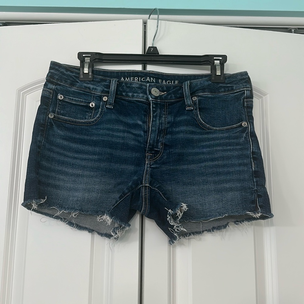 American eagle midi jean shorts